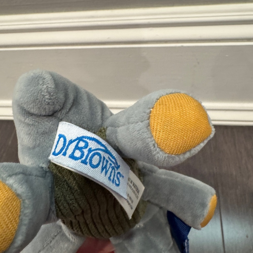 NWOT Dr Browns Charming Gray and Gold Dinosaur Pacifier Plush Kids Infant Baby - Picture 5 of 5